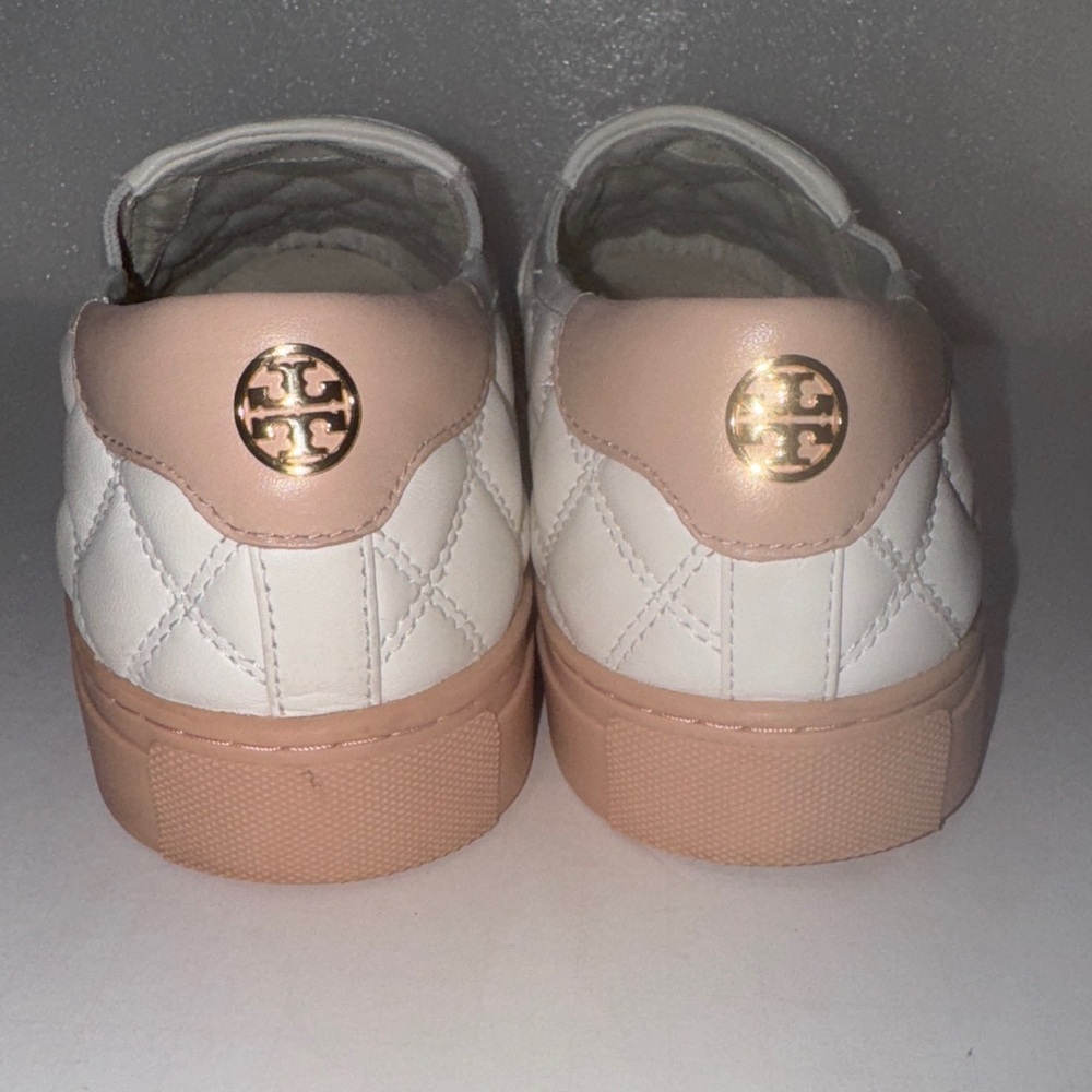 Tory Burch White Quilted Slip-On Loafers - Picture 3 of 12